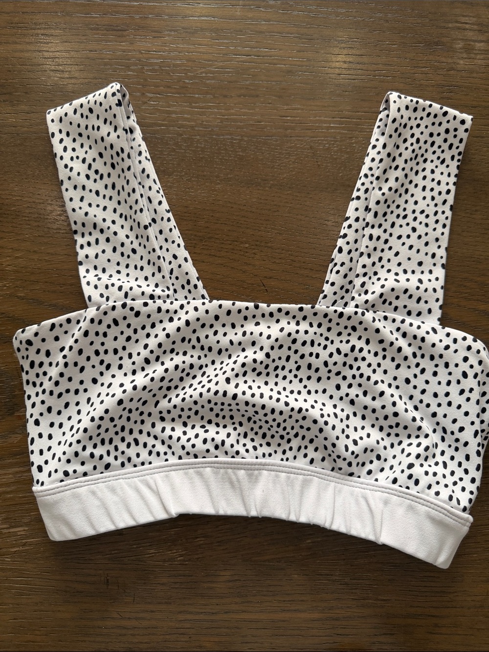 Allfenix White and Black Speckled sports bra